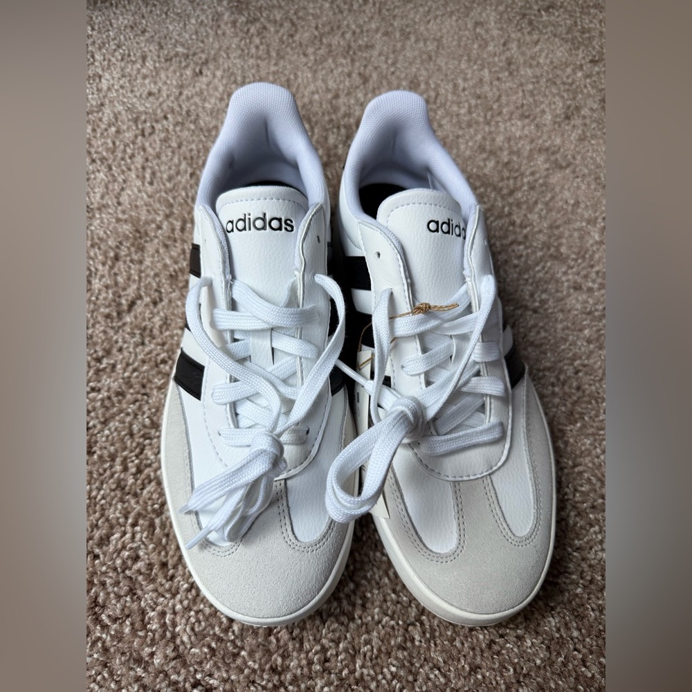 Adidas Classic White and Black Trainers